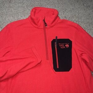 Mountain Hardwear Polartec Grid Fleece  1/2 Zip Pullover Mens Large Red